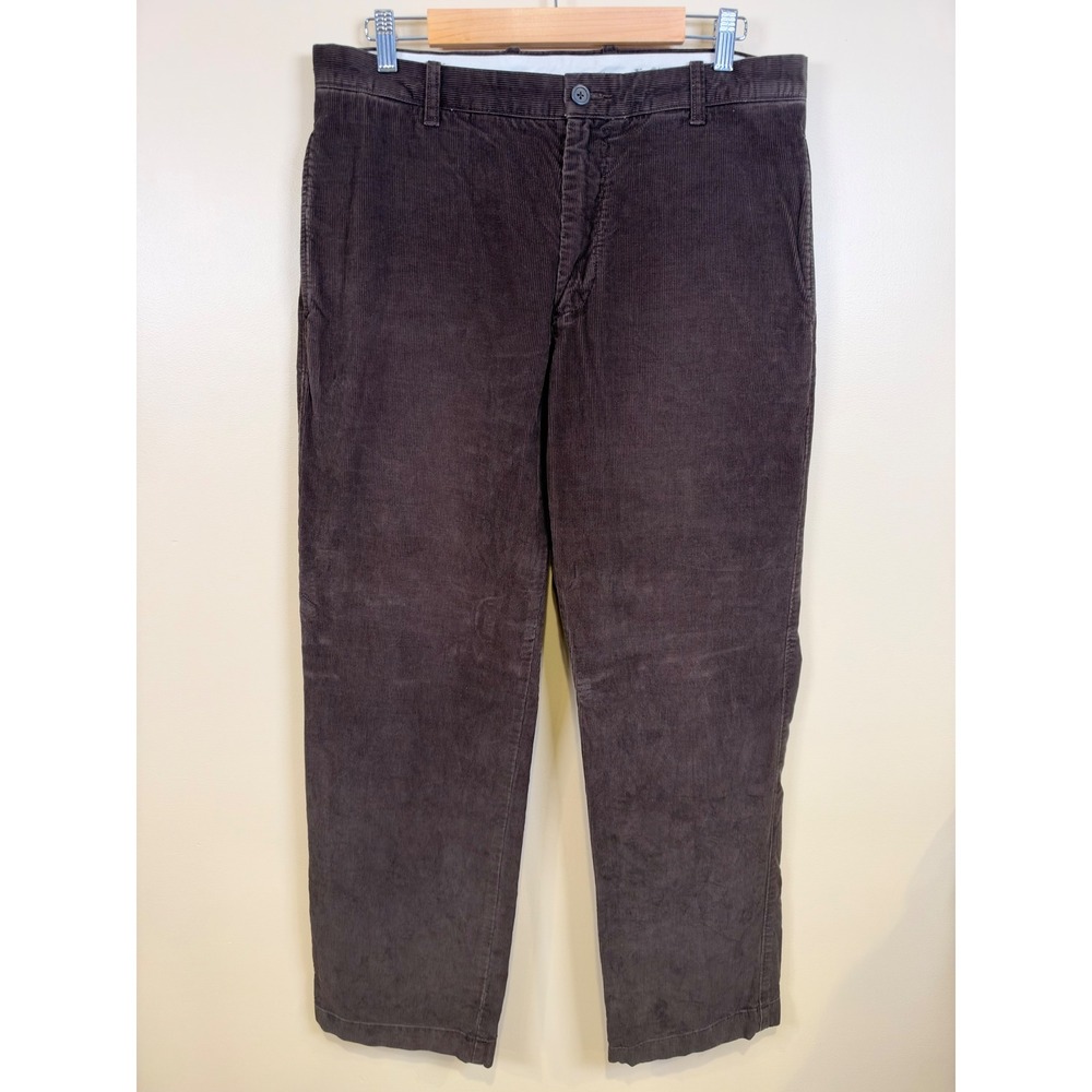 J.Crew Vintage Cord Pants Mens 34x32 Brown Regular Fit Cotton Trousers 77894